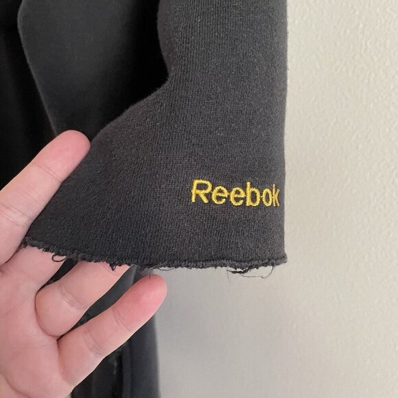 Reebok Pittsburgh Steelers Football Club Graphic Wmn M Split Neck DIY Cut Hoodie - Picture 12 of 12